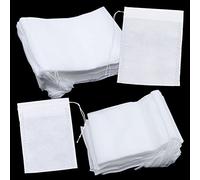 200 Pezzi 8 x 10 cm e 6 x 8 cm Sacchetti Tè usa e getta con coulisse, Sacchetti Tè usa e getta, Infusore Tisane,Bustina Tè Usa e Getta in Tessuto,Per Tè, Tè ai Fiori, Caffè