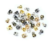 200 pezzi adatti per connettori con estremità a crimpare a catena a sfere da 1,5/2/2,4/3,2 mm per accessori fai da te per la creazione di gioielli - Mix - 2,4,0 mm