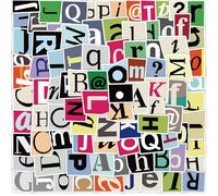 200 pezzi Adesivi Numero Alfabeto, Autoadesivo fai da te colore adesivi con lettere, Impermeabile lettere adesivi per computer tablet tazze frigoriferi valigie e skateboard ecc