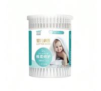 200 pezzi Bastoncini di pulizia per bambini, adatti per neonati, infanti, bambini Testa a spirale + testa a goccia d'acquaTessuto