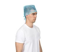 200 Pezzi Berretto Chirurgico con Lacci Azzurro, Copricapo in TNT, Taglia Unica, Berretto Capelli per Cucina o Dentista, Strumento Igienico Medico, Berretti Monouso per Capelli Uomo Donna