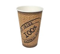 200 Pezzi Bicchiere termico carta BH 55 caffè capacità 16 oz (480 ml) - fantasia juta per caffè cioccolata bevande calde e fredde thermal paper cup IMBALLAGGI ALIMENTARI