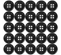 200 Pezzi Bottoni di Resina Rotondo Con Quattro Fori per Artigianato, Decorazione, Cucito, Vestiti, Fai da Te, Scrapbooking (Nero, 10 mm)