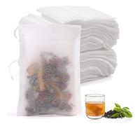 200 Pezzi Bustine da tè Filtro, 7x9 CM Sacchetti Filtro per Tè con Coulisse, Bustine da tè Usa e Getta per Tè Sfuso Tisane caffè Erbe Spezie