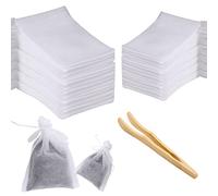 200 Pezzi Bustine di Filtro per il tè, Bustine da tè Filtro con Coulisse, Sacchetti Filtro per Tè Usa e Getta, con Clip da tè, per tè Sfuso, Spezie eccetera.(5x7cm, 7x9cm)