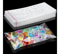 200 Pezzi Bustine Trasparenti Adesive 10x24cm Sacchettini Plastica | Sacchetti Cellophane, Richiudibili, Buste Trasparenti, Bustine Confetti, per Alimenti, Caramelle, Biscotti, Matrimoni, Natale