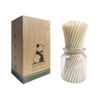 [200 pezzi] Cannucce di Bambù Fibra per Bere, 21 cm x 0,8 cm - 100% Biodegradabili e Compostabili, Cannucce Usa e Getta - Ideali per Bevande, Cocktail, Eventi e Feste