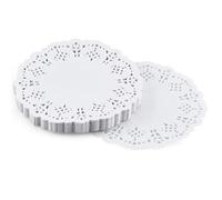 200 Pezzi Centrini di Carta Tondi Bianchi Diametro 19 cm, Sottotorta in Pizzo per Torte, Feste, Matrimonio, Decorazione, Usa e Getta, Cucina Biscotti Pane Torta Dolci, con Merletto Decorativo