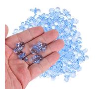 200 Pezzi Ciuccio Acrilico Lucido Capezzoli per Bambini Mini Accessori Fai da Te Kit di Decorazioni per Baby Shower Compleanno 2 X 10 X 10 Mm (Blu)