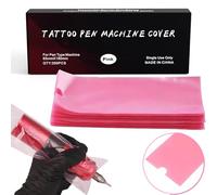 200 pezzi Coperture per Tatuaggio - LEAYOKA 6.5 x 18 cm Rosa Copri Penna Tattoo per Accessori Tattoo