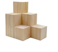 200 pezzi da 20 mm, cubi di legno grezzo, blocchi, perline geometriche, distanziatori sciolti lisci naturali for lavori fai te Per Hobby creativi