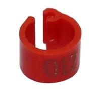 200 pezzi da 6 mm con clip in plastica numerata per uccelli, anello per l'identificazione di pappagalli e piccioni, facile da usare,Rosso,Taglia unica