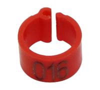 200 pezzi da 8 mm numerati in plastica con clip per zampe di uccelli per l'addestramento all'identificazione di pappagalli e piccioni,Rosso,Taglia unica