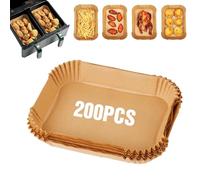 200 pezzi di carta da forno per friggitrice ad aria calda Ninja senza BPA, carta da forno resistente all'olio, compatibile con Ninja AF300EU AF400EU, Princess e altre friggitrice a doppia zone