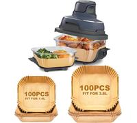 200 pezzi di carta da forno per friggitrice ad aria per Ninja CRISPi Friggitrice ad aria calda portatile, carta da forno compatibile con FN101EUGY, FN101EUST, FN101EUSG (3,8 L e 1,4 L) - Accessori
