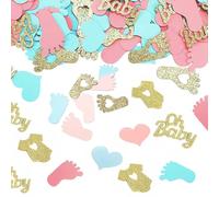 200 pezzi di decorazioni per baby shower, coriandoli per decorazioni di genere, coriandoli a cuore, coriandoli per dita dei piedi, coriandoli decorativi