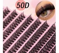 200 pezzi di estensioni ciglie individuali a grappolo con arricciatura a D, lunghezza 8-16 mm, mix di D, ultra leggere, 10 file, 200 pezzi di ciglie finte in visone impermeabili a base triangolare, co