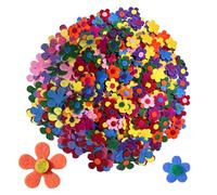 200 pezzi di fiori di feltro colorati, adesivi patchwork, fiori di feltro fatti a mano, decorazione floreale in tessuto, applicazioni in feltro, adatti per fai da te, artigianato