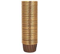 200 pezzi di fodere per cupcake Thoughs Cups Case Muffin Case Passa di decorazione di stampo per il matrimonio per feste (Piccolo oro interno 3830 e caffè esterno)