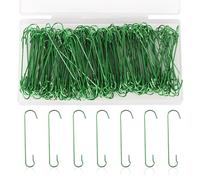 200 Pezzi di Gancio di Natale, Ganci per Ornamenti per Albero di Natale a Forma di C 6x1,3cm con Scatola Portaoggetti Ganci in Metallo Pieghevoli per Decorazioni Natalizie (Verde)