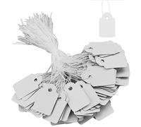 200 pezzi di gioielli bianchi cartellini dei prezzi, (25 x 15 mm) Etichette con cordone Etichette per marcatura di carta Etichette per appendere Etichette per abbigliamento Tag Prezzo con stringa..