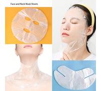 200 pezzi di maschere viso monouso idratanti, fogli di maschera in plastica trasparente per salone, trattamento rughe del collo, impermeabile e idratante, da usare con siero, maschera, maschera di fan