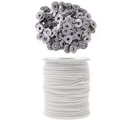 200 pezzi di metallo candela Sustainer Tab Base 2,5 mm & 1 bobina di cotone candela stoppino
