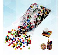 200 pezzi di mosaico colorato in plastica quadrata fai da te per arti e