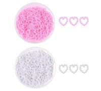200 pezzi di perle a forma di cuore, cuori vuoti, gioielli d'amore per nail art, perle d'amore cosparse, accessori decorativi fai-da-te, adatti per artigianato e decorazioni per feste