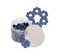 200 pezzi di perline sigillo di cera, perline di ceralacca colorate ottagonali vintage retrò per inviti di nozze, cartoline di Natale, buste, pacchetti di vino(Acqua blu)