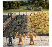 200 pezzi di soldatini giocattolo in scala 1:72 mini figurine di cavalieri - soldatini di plastica con spade e action figure di uomini dell'esercito medievale per ed esposizione (grigio e oro), uomin