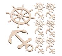 200 pezzi di timone di nave, ancora, ruota di nave, ritagli di legno fai da te,