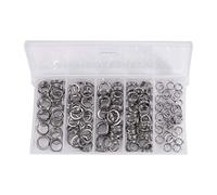 200 Pezzi Doppi Anelli Fendus, Connettore Catena Anello Kit Anello Spaccato Pesca in Acciaio Inox