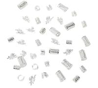 200 pezzi Dreadlock regolabili anelli for capelli polsini trecce sporche perline forcine accessori for le donne Per Trecce(Sliver)