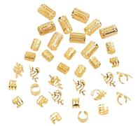 200 pezzi Dreadlock regolabili anelli for capelli polsini trecce sporche perline forcine accessori for le donne Per Trecce(Gold)