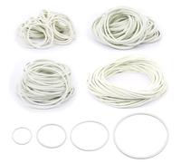 200 Pezzi Elastici Ufficio Grandi Assortiti Dimensioni 3/4/6/8cm per Lavoro Ufficio Cucine Banca Carta Banconote, Bianco