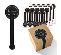 200 Pezzi Etichette Autoadesive Lunghe, Decorative, Sigillo Fatti a Mano, per Forno e Regalo, Confezioni per Decorare i Trag Regalo