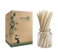 200 Pezzi Extra Large Bamboo Bubble Tea Cannucce,12mm Biodegradabili Cannucce in Fibra Bambù Jumbo Boba Smoothie Cannucces