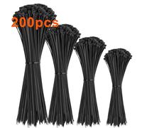 200 Pezzi Fascette Plastica,100/150/200/300 mm Fascette Elettricista,Fascette Plastica Lunghe Resistenza Alla Trazione 22 kg per Cable Management