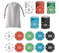 200 Pezzi Fiches Poker, Chips Poker In Plastica Con Valori Nominali, Set Di Gettoni Da Poker Per Feste Per Serate Di Gioco, Chip Da Casinò Per Poker, 5 Colori, Dotato Di Una Custodia In Velluto