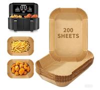 200 pezzi Fogli Carta Forno Rettangolare per Friggitrice ad Aria Doppio Cestello,22x14cm Rettangolare Contenitori Fogli Air Fryer Accessori per Ninja AF300EU / AF400EU