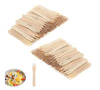 200 Pezzi Forchette in Legno Forchetta per Patatine 85 mm Forchette Frutta per Feste Compleanni Campeggio e Picnic