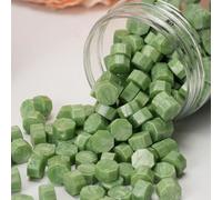 200 pezzi Frutta verde, vernice retrò dorata, particelle di cera d'oro fluente, vernice retrò, sigilli di cera, timbri a forma di bassotto, forniture scolastiche, ritorno a scuola Tagli UnicaCera