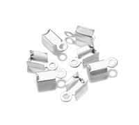 200 pezzi/lotto fermagli a conchiglia, terminali per cordoni, nastri in pelle, clip, punta piegata, connettori per perline a crimpare per la creazione di gioielli, forniture fai da te, arge