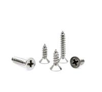 200 pezzi M2 M2.6 M3 Oro Argento Bronzo Nero Lunghezza 4-16 mm 4 colori Acciaio Testa svasata Piatta Vite for legno autofilettante(Silver,2.6x12mm)