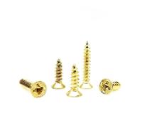 200 pezzi M2 M2.6 M3 Oro Argento Bronzo Nero Lunghezza 4-16 mm 4 colori Acciaio Testa svasata Piatta Vite for legno autofilettante(Golden,2x5mm)