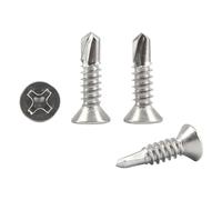 (200 pezzi) M4.2x25mm a testa piatta Phillips Drive Vite per macchina in acciaio inossidabile 304 Viti autoperforanti con intaglio