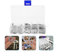 200 pezzi M5 M6 M8 M10 rondelle piatte e rondelle a molla in acciaio