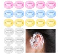 200 Pezzi Monouso Doccia Cuffie Orecchio Impermeabili, Trasparente Paraorecchie per Doccia, Protettive Copertura Dell'Orecchio con Elastici, per Colore Dei Capelli, Doccia Bagno Spa Balneazione