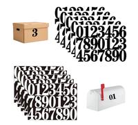 200 Pezzi Numeri Adesivi Grandi Impermeabile Vinile Bianco e Nero 75 mm, Lettere Adesive Grandi Adesivi per Numeri Consecutivi da 0 a 9, per Cassetta Postale,Cartelli,Finestre,Ufficio,Classe,Scatole